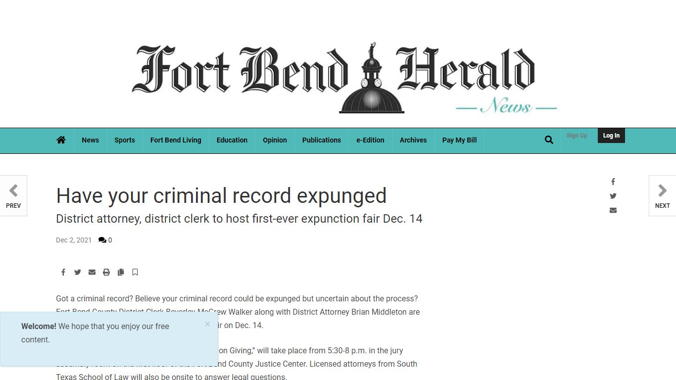 Have your criminal record expunged | News | fbherald.com